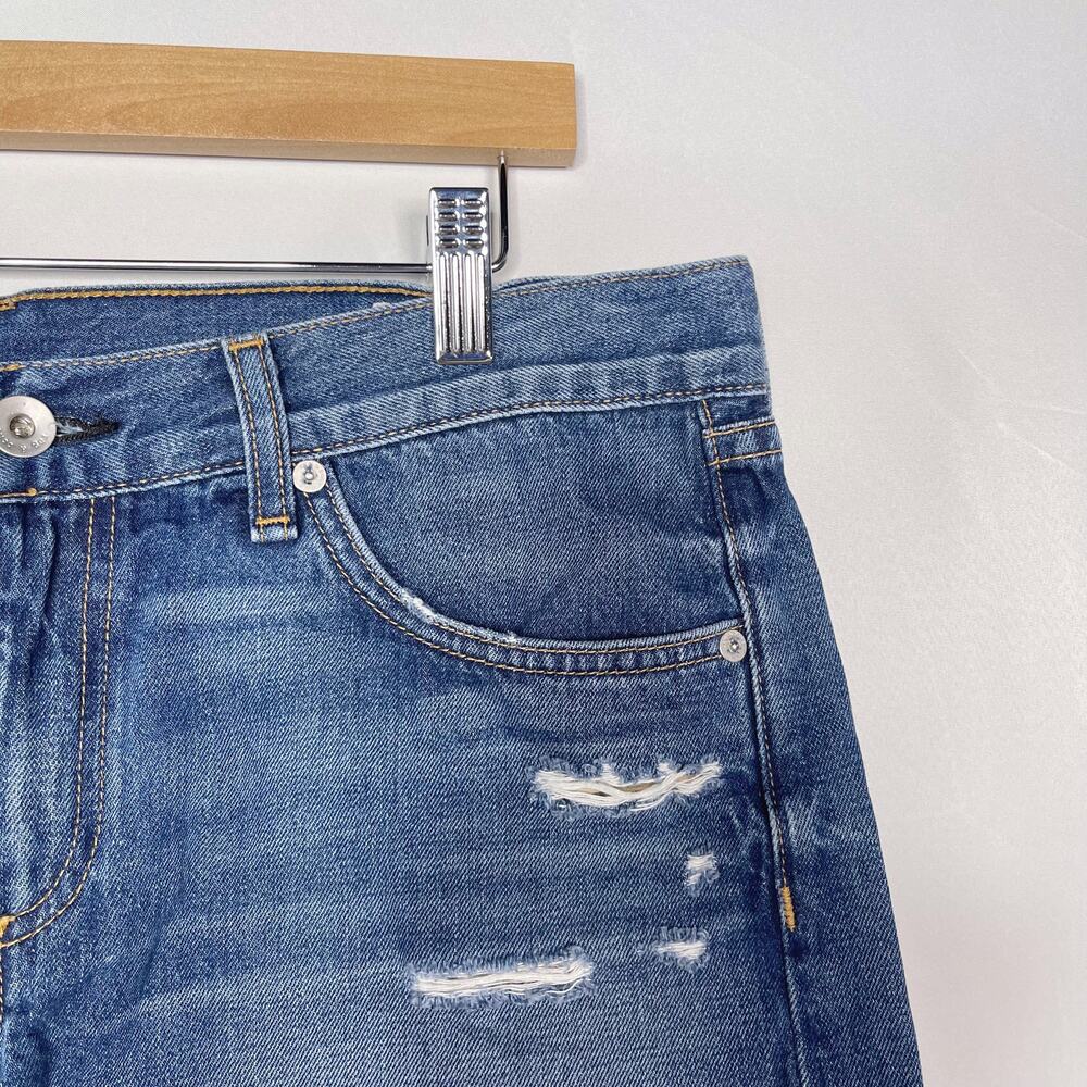 Rag & Bone Womens 28 Cut Off Denim Jean Shorts in Johny Wash Ripped Cotton - Picture 3 of 10